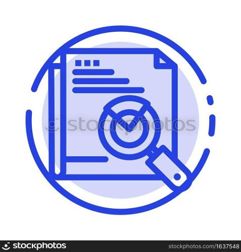 Page, Search, Web, Page Search, Layout Blue Dotted Line Line Icon