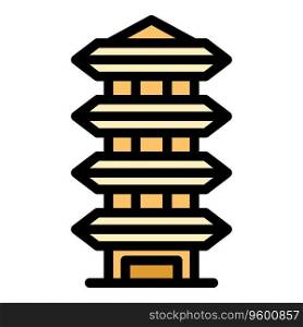 Pagoda buddha icon outline vector. Chinese temple. Chinese house color flat. Pagoda buddha icon vector flat
