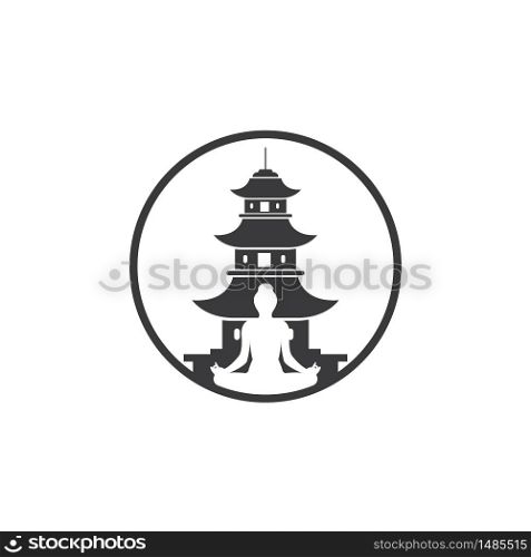 pagoda building icon vector illustration design
