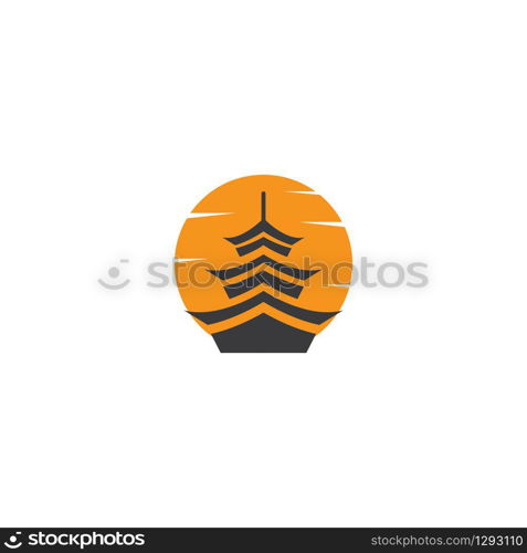 Pagoda building illustration vector template