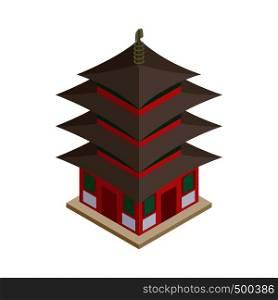 Pagoda icon in isometric 3d style on a white background . Pagoda icon, isometric 3d style