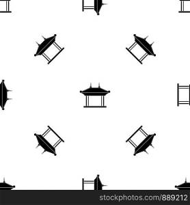 Pagoda pattern repeat seamless in black color for any design. Vector geometric illustration. Pagoda pattern seamless black