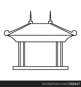 Pagoda pavilion icon. Outline illustration of pagoda pavilion vector icon for web. Pagoda pavilion icon, outline style