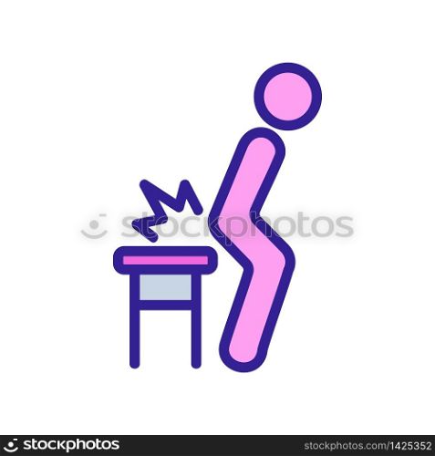 pain sitting on chair icon vector. pain sitting on chair sign. color symbol illustration. pain sitting on chair icon vector outline illustration
