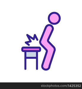 pain sitting on chair icon vector. pain sitting on chair sign. color symbol illustration. pain sitting on chair icon vector outline illustration