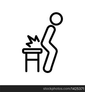 pain sitting on chair icon vector. pain sitting on chair sign. isolated contour symbol illustration. pain sitting on chair icon vector outline illustration
