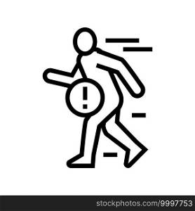 pain when fast walking line icon vector. pain when fast walking sign. isolated contour symbol black illustration. pain when fast walking line icon vector illustration