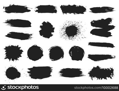 Paint black blobs. Ink splashes, graffiti splatter. Abstract grunge texture, blot silhouettes vector set. Illustration splatter paint, silhouette grunge. Paint black blobs. Ink splashes, graffiti splatter. Abstract grunge texture, blot silhouettes vector set