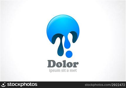 Paint blob abstract logo template. Creative fun concept icon. Use for gaming, funny, entertainment. Vector. Editable.