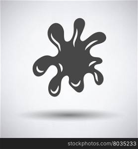 Paint blot icon on gray background, round shadow. Vector illustration.
