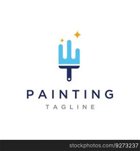 Paint brush and roll logo creative design for home and city service.
