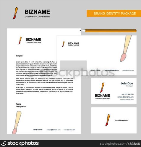 Paint brush Business Letterhead, Envelope and visiting Card Design vector template