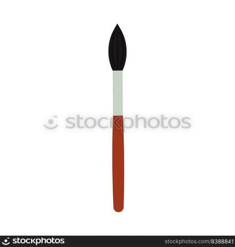 Paint brush for drawing vector illustration art design. Paintbrush isolated white and creative artistic painter. Ink stroke tool and draw icon symbol. Painting pen shape equipment and instrument sign