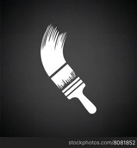 Paint brush icon. Black background with white. Vector illustration.