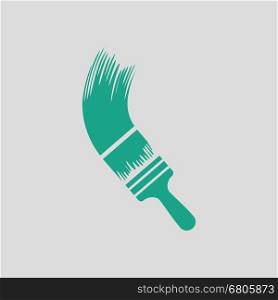 Paint brush icon. Gray background with green. Vector illustration.
