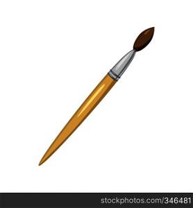 Paint brush icon in cartoon style on a white background. Paint brush icon, cartoon style