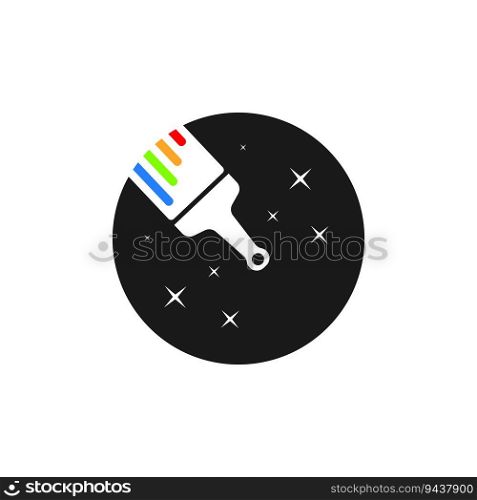 Paint brush icon logo design template vector image