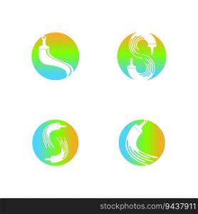 Paint brush icon logo design template vector image