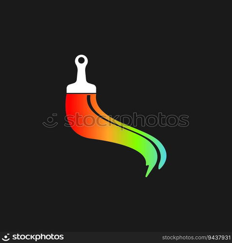 Paint brush icon logo design template vector image