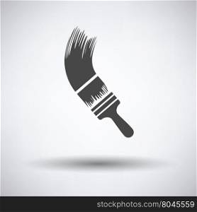 Paint brush icon on gray background, round shadow. Vector illustration.