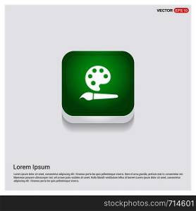 Paint brush iconGreen Web Button - Free vector icon