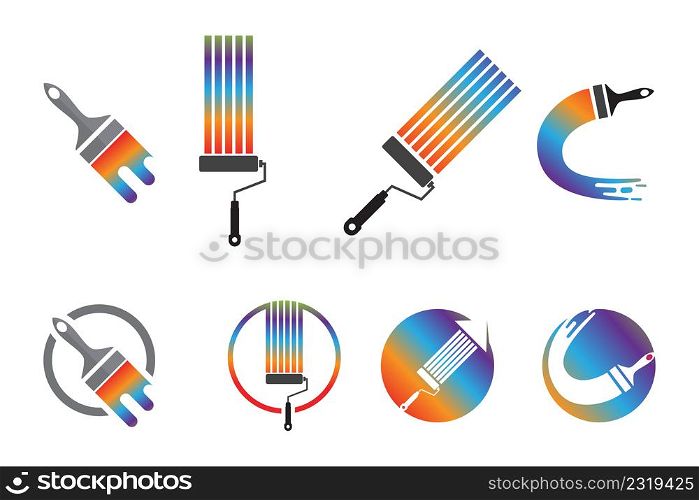 Paint brush logo and symbol