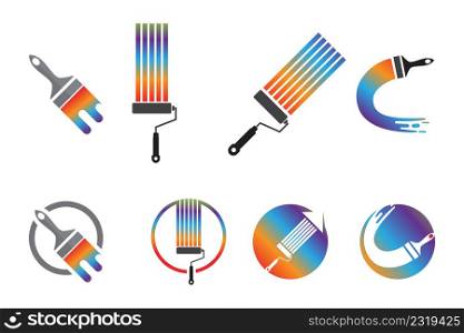 Paint brush logo and symbol