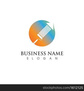 paint brush logo and symbol vector