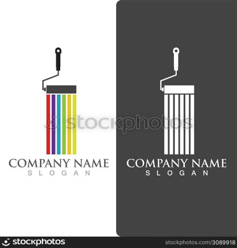 paint brush logo and symbol vector