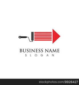 paint brush logo and symbol vector