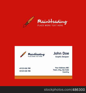 Paint brush logo Design with business card template. Elegant corporate identity. - Vector