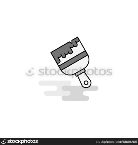 Paint brush Web Icon. Flat Line Filled Gray Icon Vector