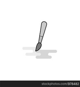 Paint brush Web Icon. Flat Line Filled Gray Icon Vector