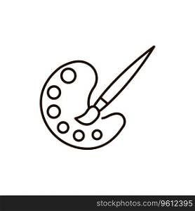 Paint brushes line icon