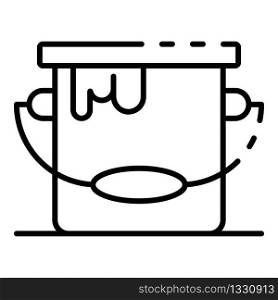 Paint bucket icon. Outline paint bucket vector icon for web design isolated on white background. Paint bucket icon, outline style