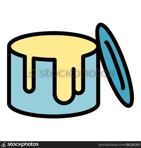 Paint bucket icon outline vector. Home construction. Drill design color flat. Paint bucket icon vector flat
