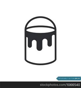 Paint Bucket Icon Vector Template Illustration Design