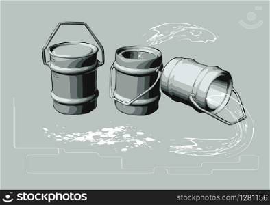 paint can abstract illustration on yellow background