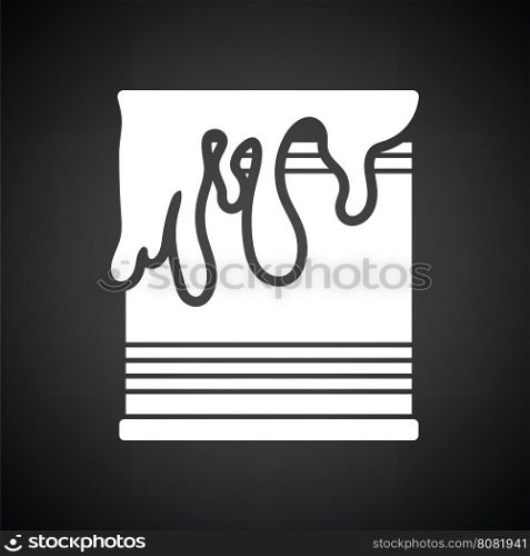 Paint can icon. Black background with white. Vector illustration.