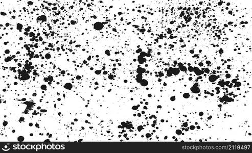 paint droped grunge texture on white. Careless blots and dots on light background. Texture of old poster back. Vector