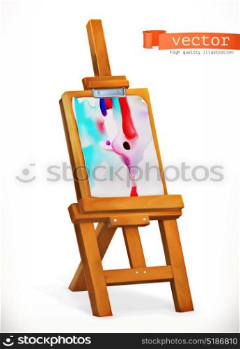 Paint easel. 3d vector icon