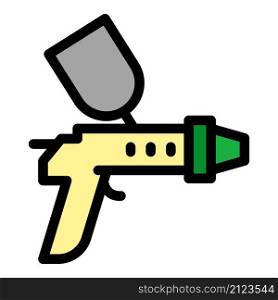Paint gun icon. Outline paint gun vector icon color flat isolated. Paint gun icon color outline vector