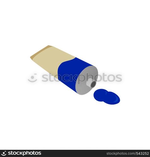 Paint in tube icon in isometric 3d style isolated on white background. Drawing and art symbol . Paint in tube icon, isometric 3d style