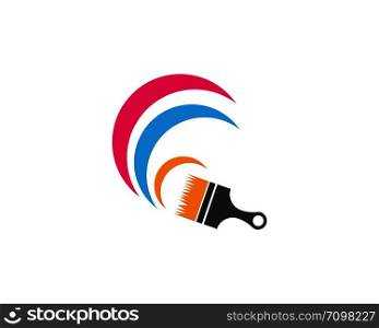 paint logo business vector icon template