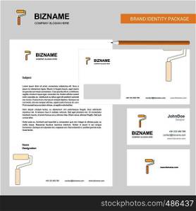 Paint roller Business Letterhead, Envelope and visiting Card Design vector template