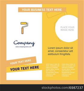 Paint roller Company Brochure Template. Vector Busienss Template