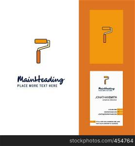 Paint roller Creative Logo and business card. vertical Design Vector