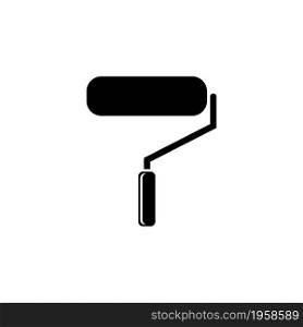 Paint roller, Home Repair Tool. Flat Vector Icon illustration. Simple black symbol on white background. Paint roller, Home Repair Tool sign design template for web and mobile UI element. Paint roller, Home Repair Tool. Flat Vector Icon illustration. Simple black symbol on white background. Paint roller, Home Repair Tool sign design template for web and mobile UI element.
