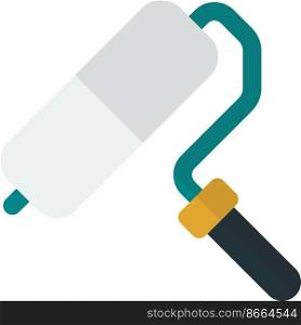 paint roller illustration in minimal style isolated on background