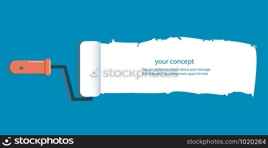 paint roller isolated with space for text and background